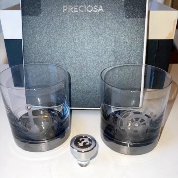 Nautical Whiskey Glasses Set–Anchor & Ship Wheel | Preciosa Crystal Barware Gift - Picture 12 of 16